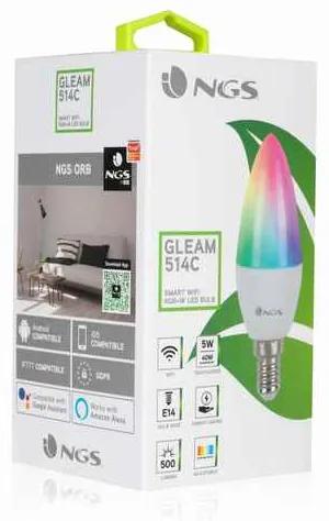 Lâmpada LED NGS GLEAM 514C RGB LED E14 5W (Recondicionado A+)