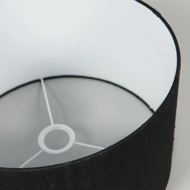 Abajur de tecido preto 35/35/20