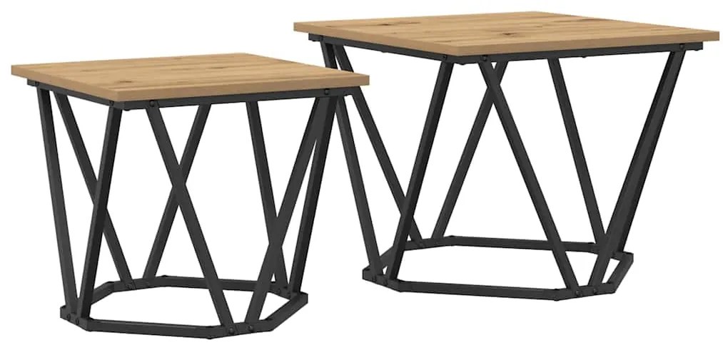 Mesas Laterais 2 pcs Carvalho Artisan em Madeira Reconstituída