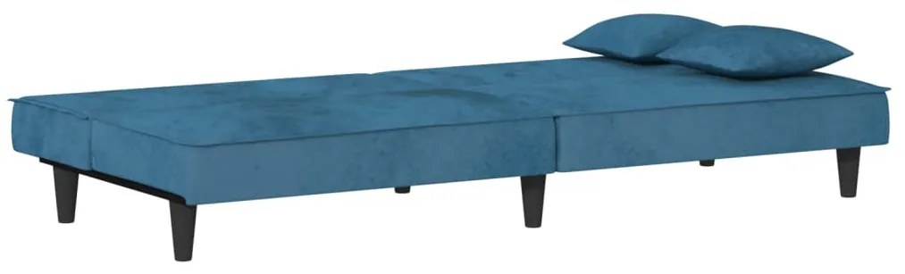 Sofá-cama veludo azul