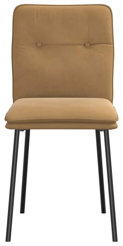 Cadeiras de jantar 2 pcs veludo castanho