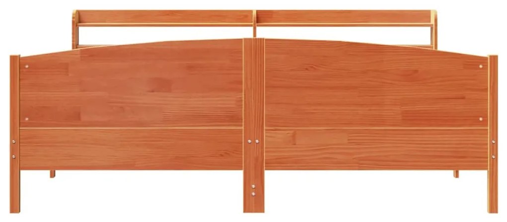 Cama sem colchão 200x200 cm pinho maciço castanho-mel