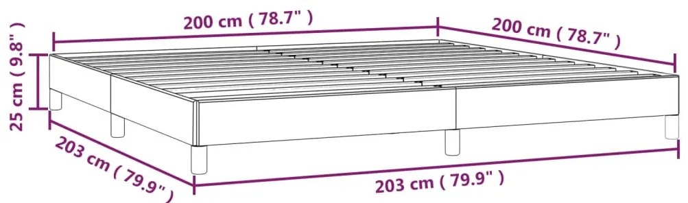Estrutura de cama sem colchão 200x200 cm tecido castanho-escuro