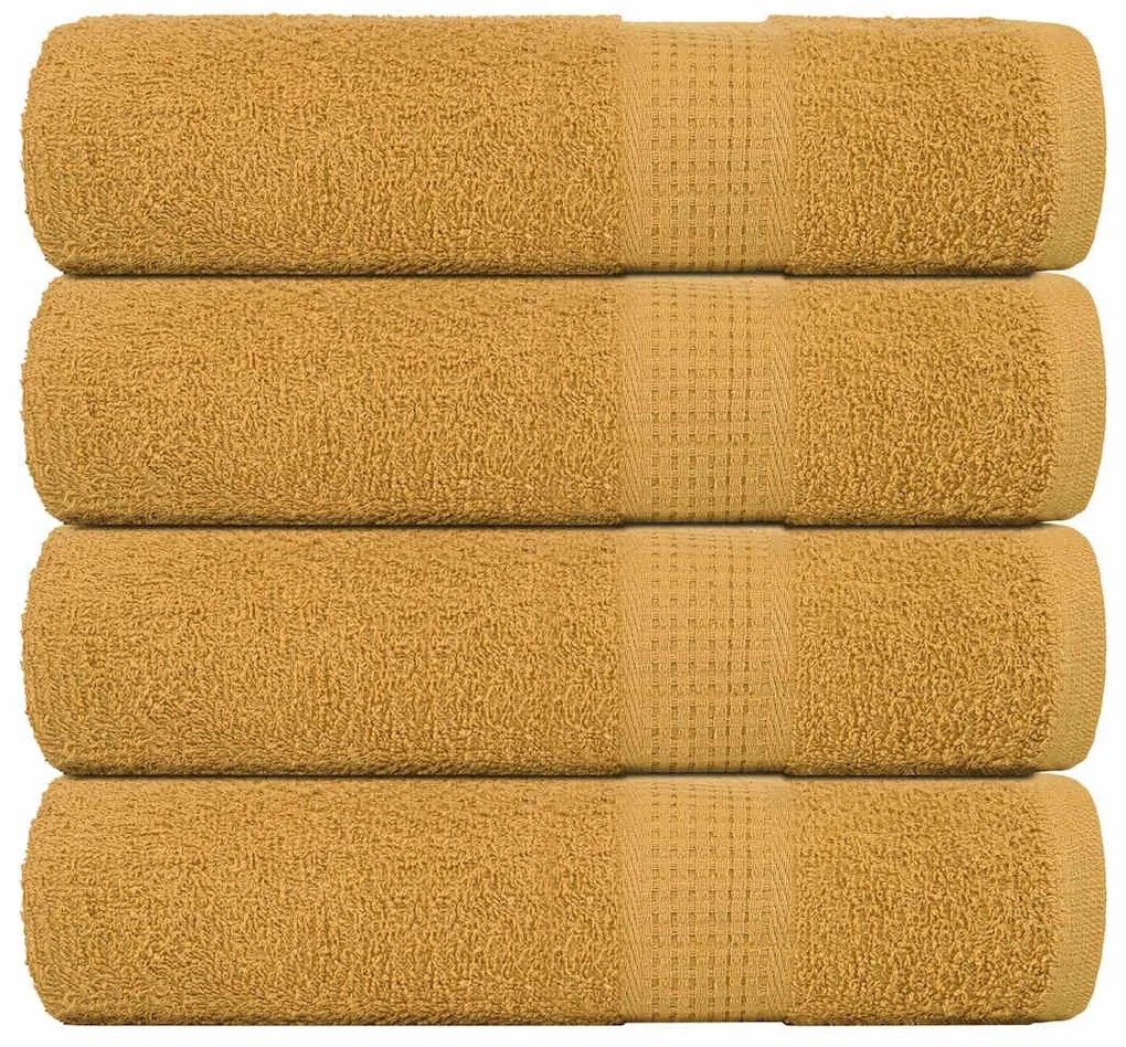 vidaXL Toalhas de banho FROGN 4 pcs 100x150 cm 360 g/m² ouro