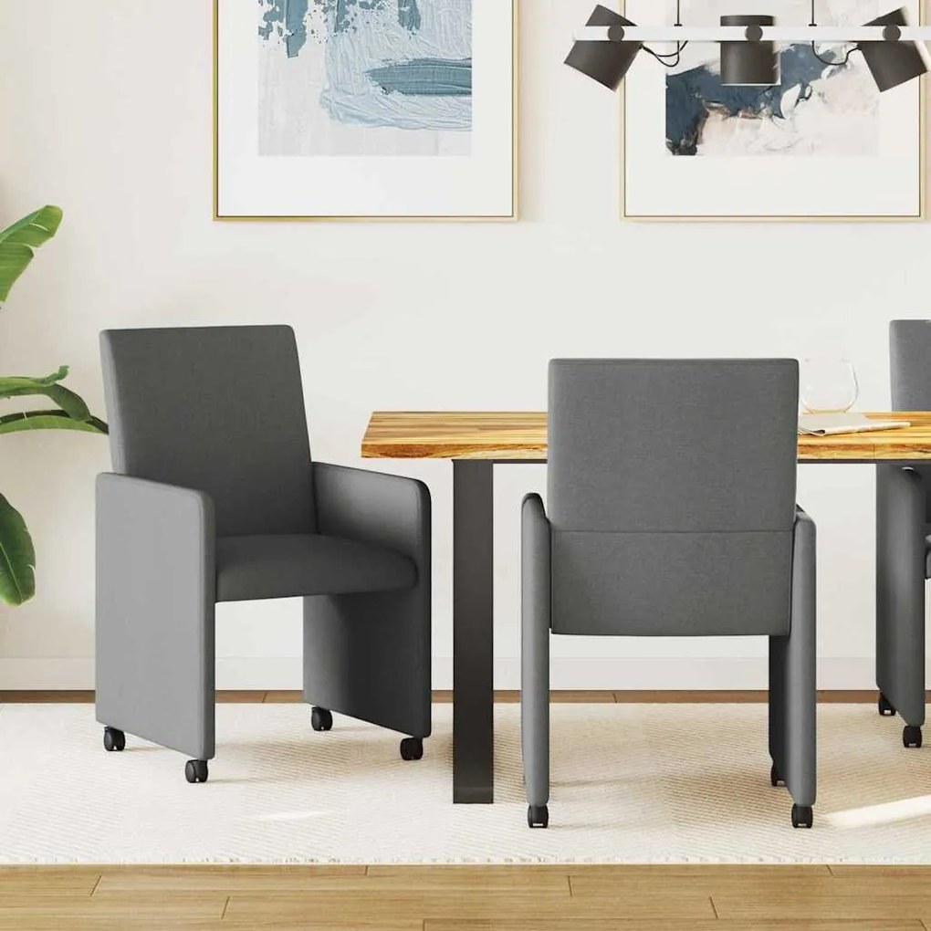 vidaXL Cadeira de jantar 2 pcs Cinzento escuro 57 x 66 x 94 cm tecido