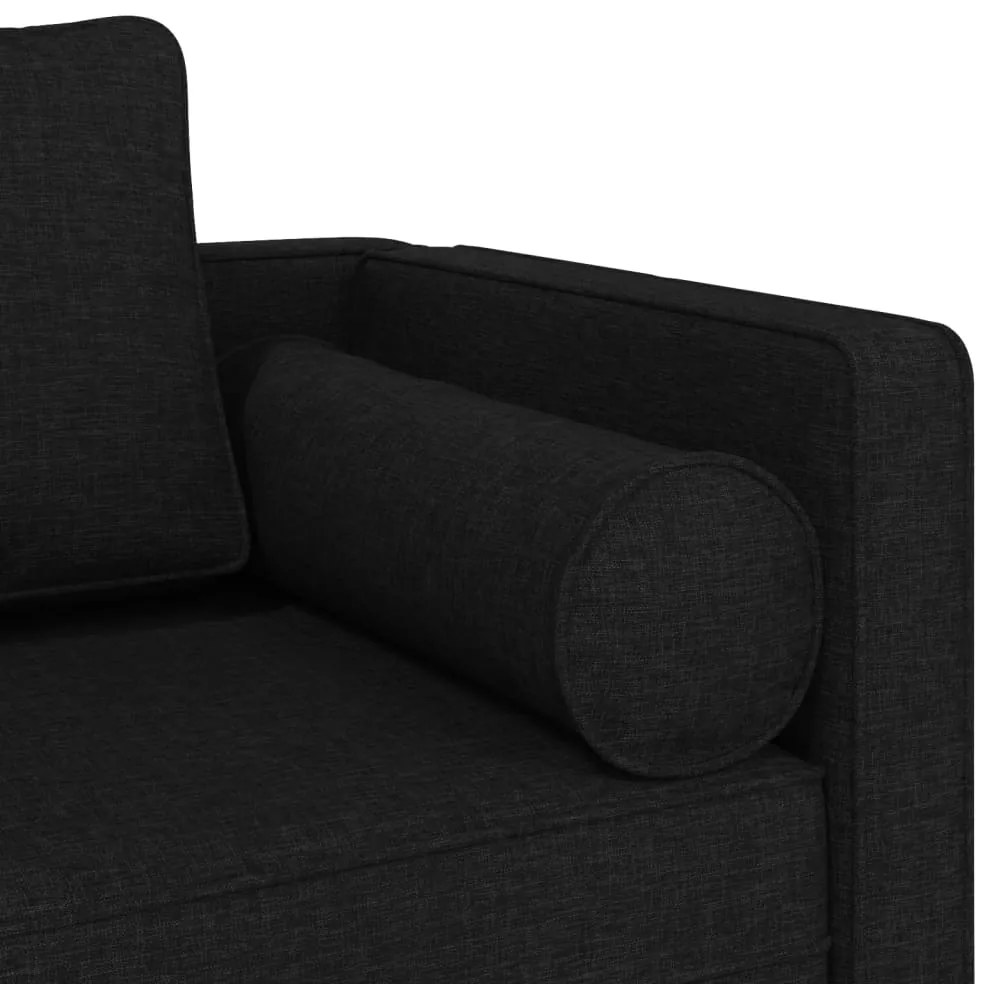 Chaise lounge com almofadões tecido preto