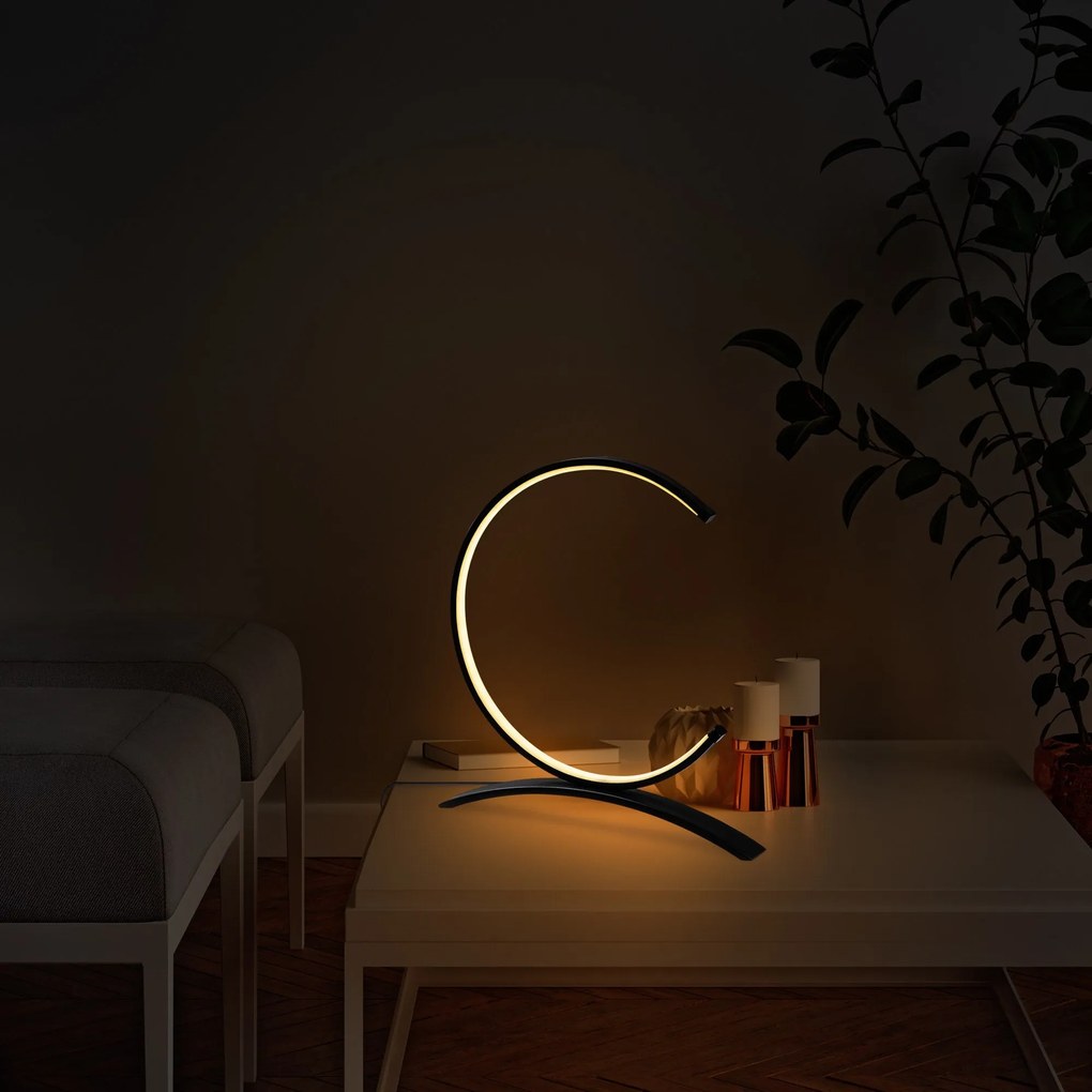 Candeeiro de Mesa Moon – Preto – 35 x 34 x 4 cm