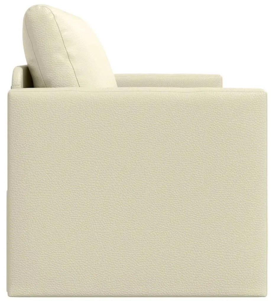 Sofá-camas 2-em-1 Creme 124x71x78 cm Couro Sintético