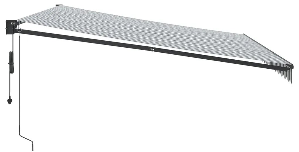 Toldo retrátil 4,5x3 m tecido e alumínio antracite e branco