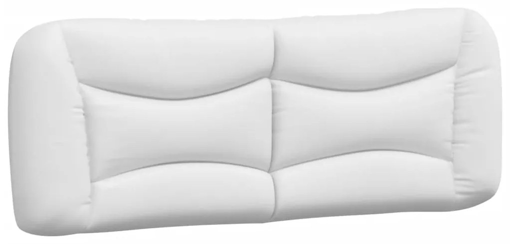 Estrutura cama c/ cabeceira 140x200 cm couro artificial branco
