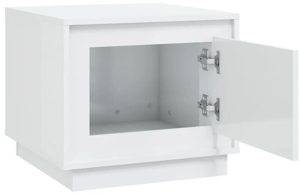 Mesa de centro 51x50x44 cm derivados madeira branco brilhante