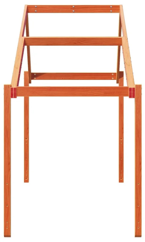 Telhado cama infantil 203x95,5x142 cm pinho maciço castanho mel