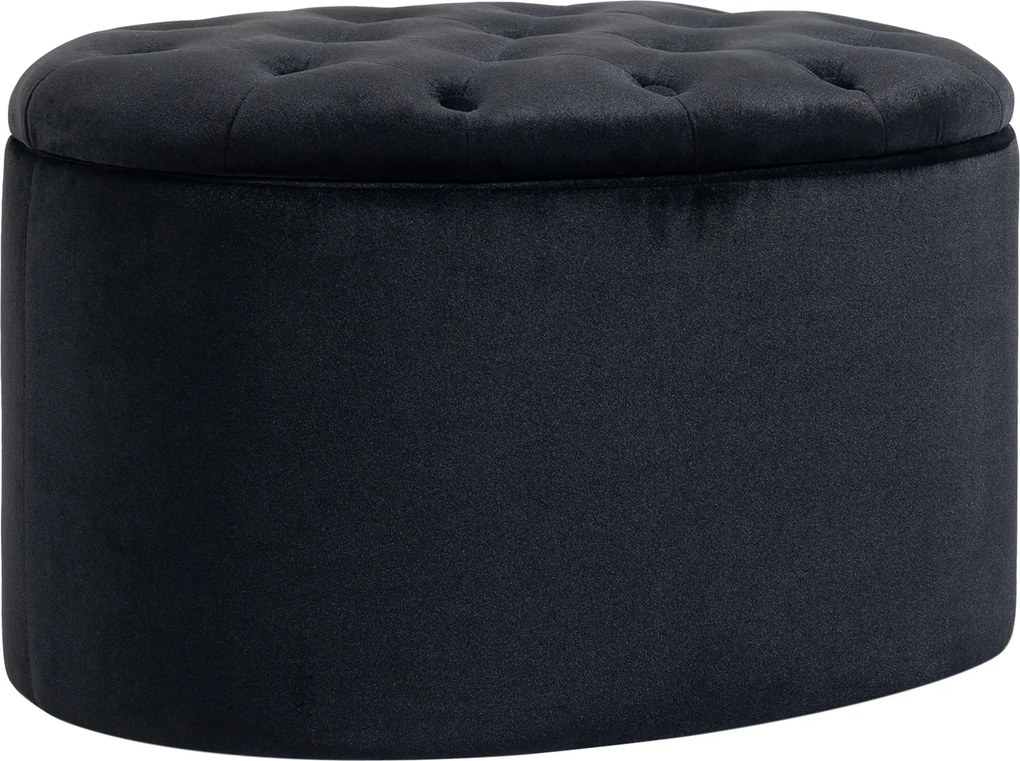 Banco de arrumação estofado com espaço de arrumação para corredor, quarto ou sala, 71 x 52 x 42 cm, preto