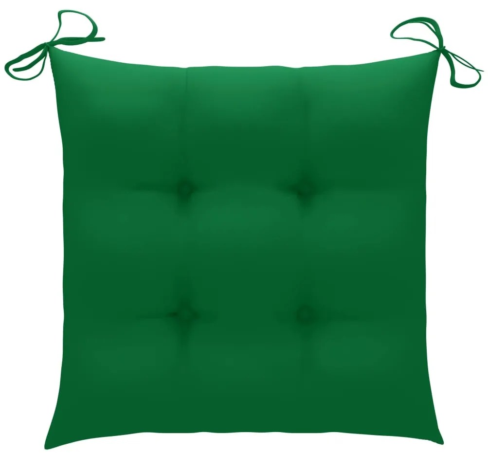 Cadeira de baloiço com almofadão verde teca maciça