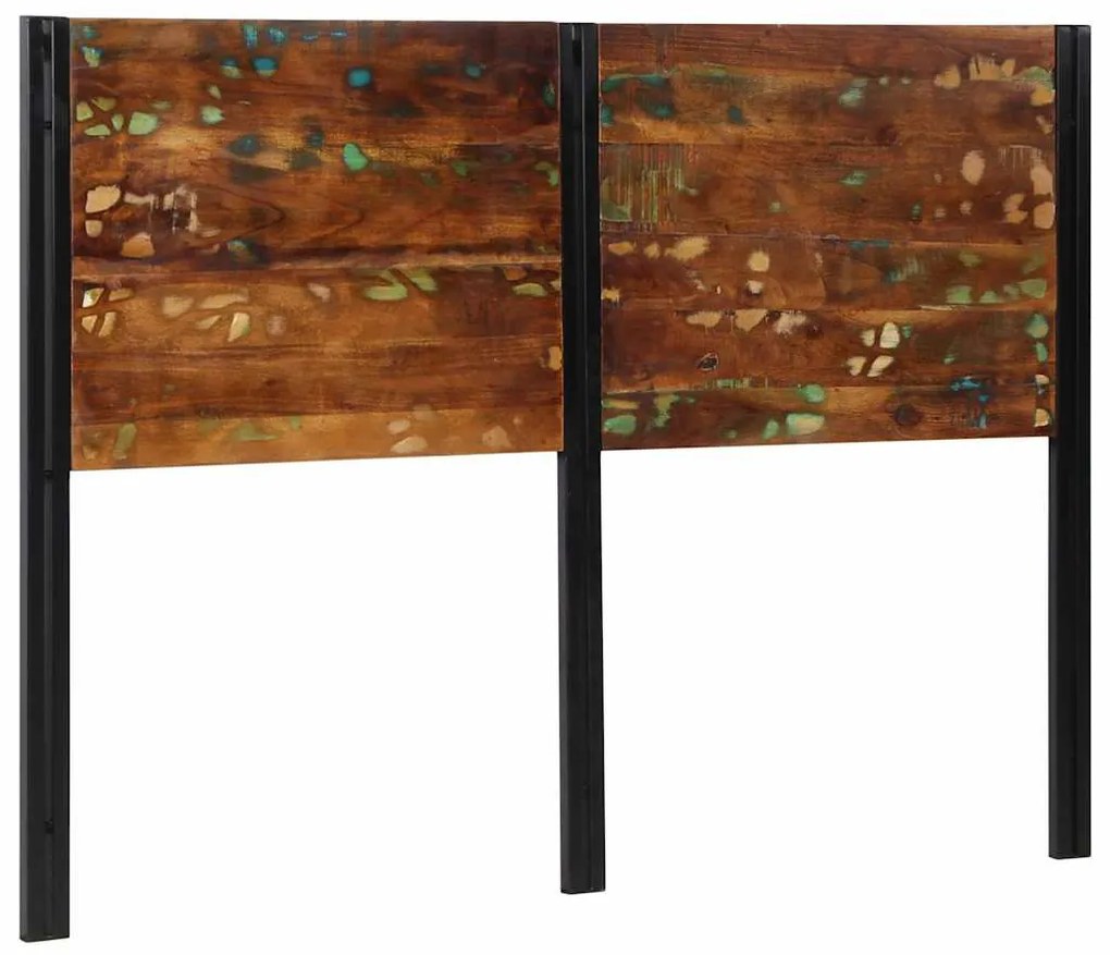 Cabeceira de cama 140 cm madeira recuperada maciça/ferro