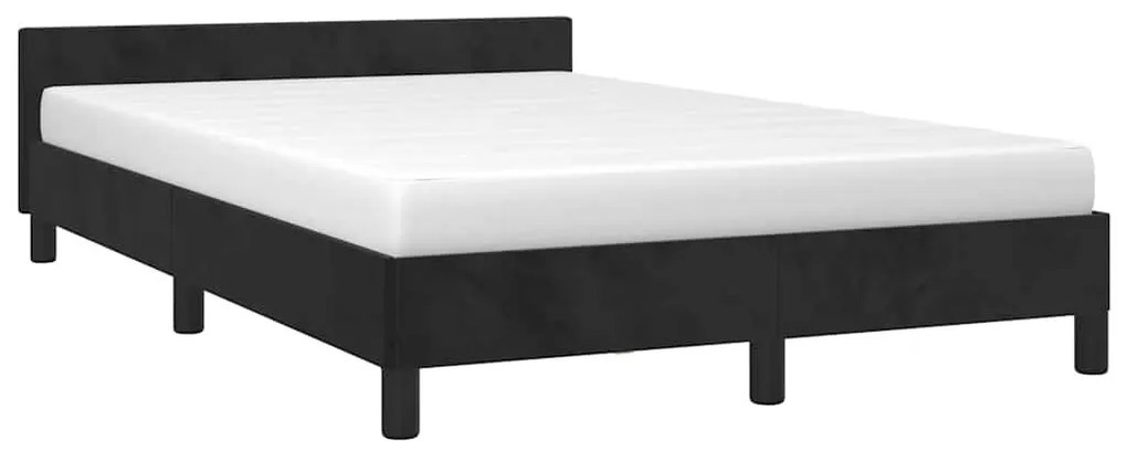 Estrutura de cama sem colchão 120x190 cm Veludo preto