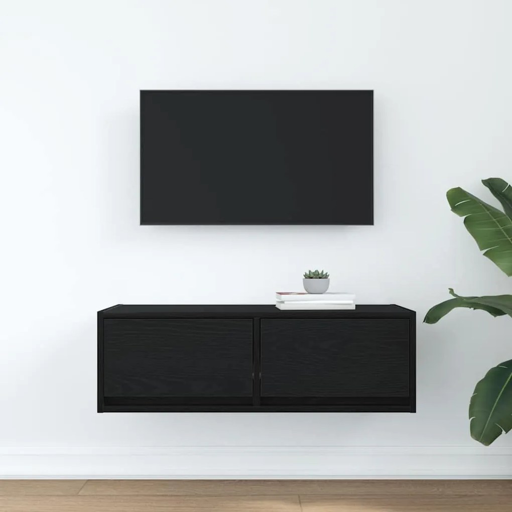 Móvel de TV 80x31x25,5 cm derivados de madeira carvalho preto
