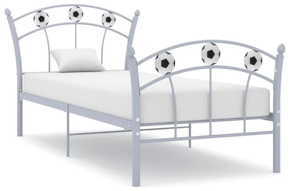 324746 vidaXL Estrutura de cama com design de futebol 90x200 cm metal cinza