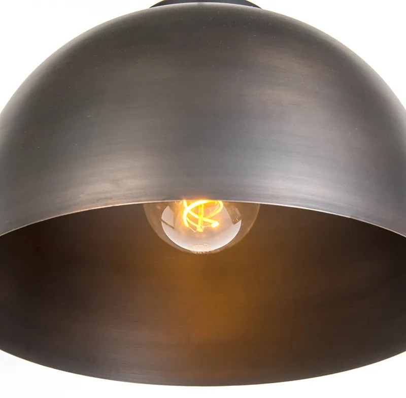 Candeeiro de suspensão industrial castanho 40 cm - Hoodi Industrial