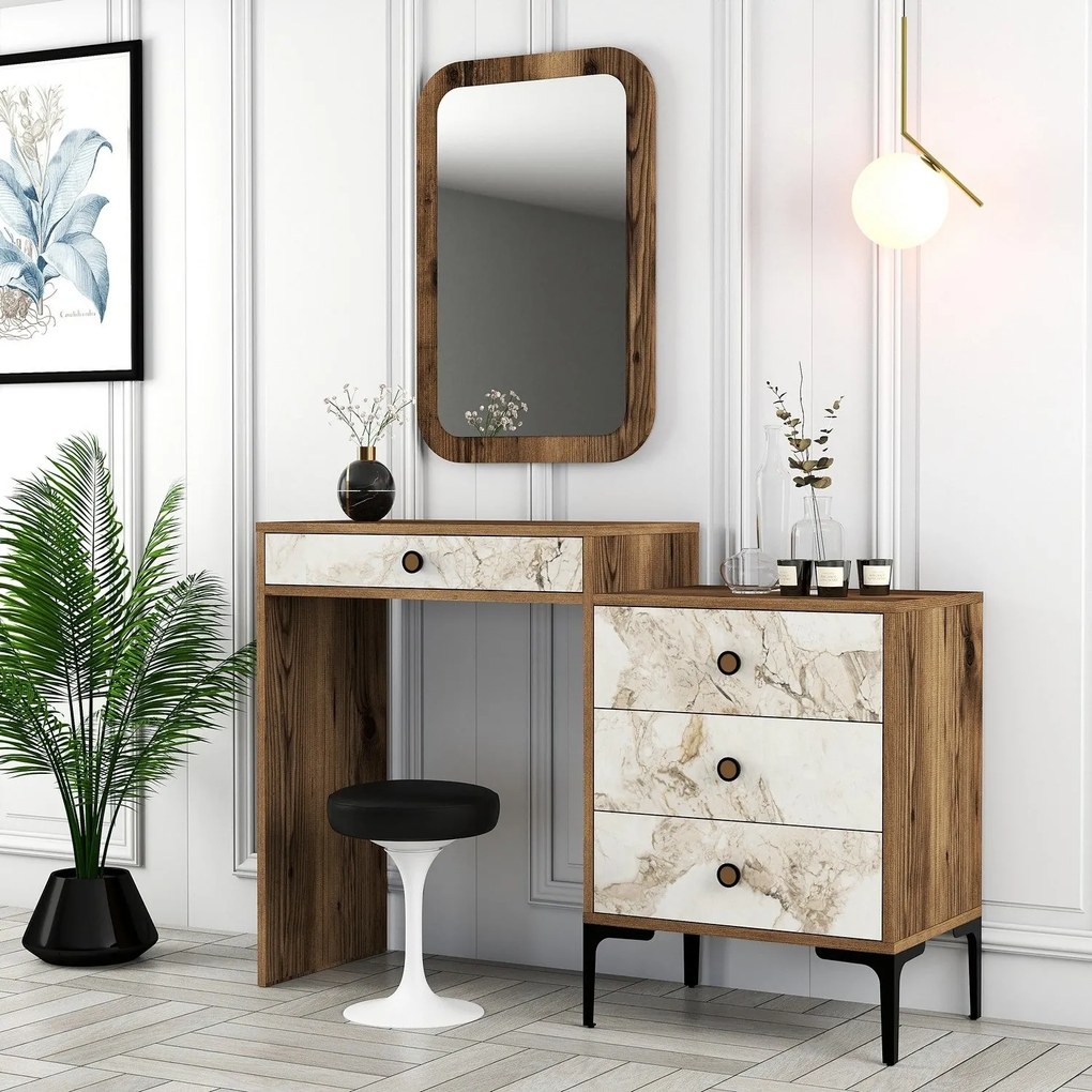 Dresser Lizbon500 – Walnut/White – 124x84,7x40 cm