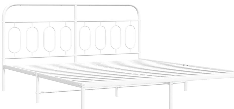 Estrutura de cama com cabeceira 180x200 cm metal branco