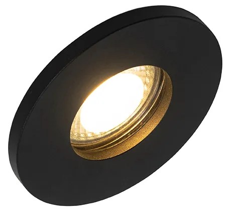 Conjunto de 6 focos embutidos modernos para casa de banho pretos - Shed