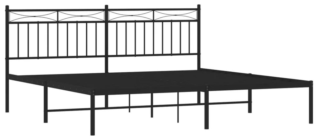 Estrutura de cama em metal com cabeceira 180x200 cm preto