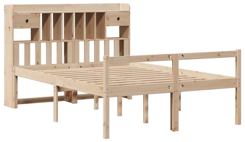 Cama com estante sem colchão 140x200 cm pinho maciço
