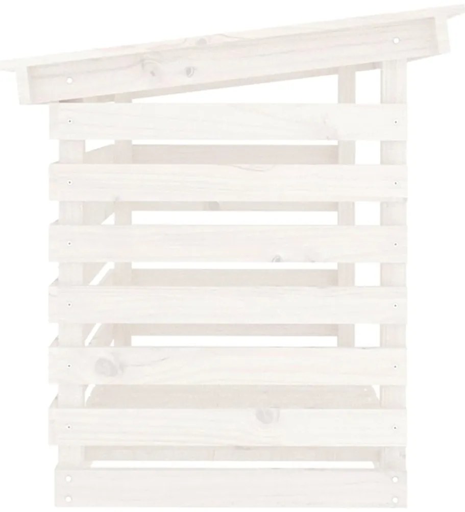 Suporte para lenha 108x73x79 cm pinho maciço branco