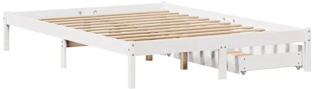 Cama sem colchão 120x200 cm madeira de pinho maciça branco