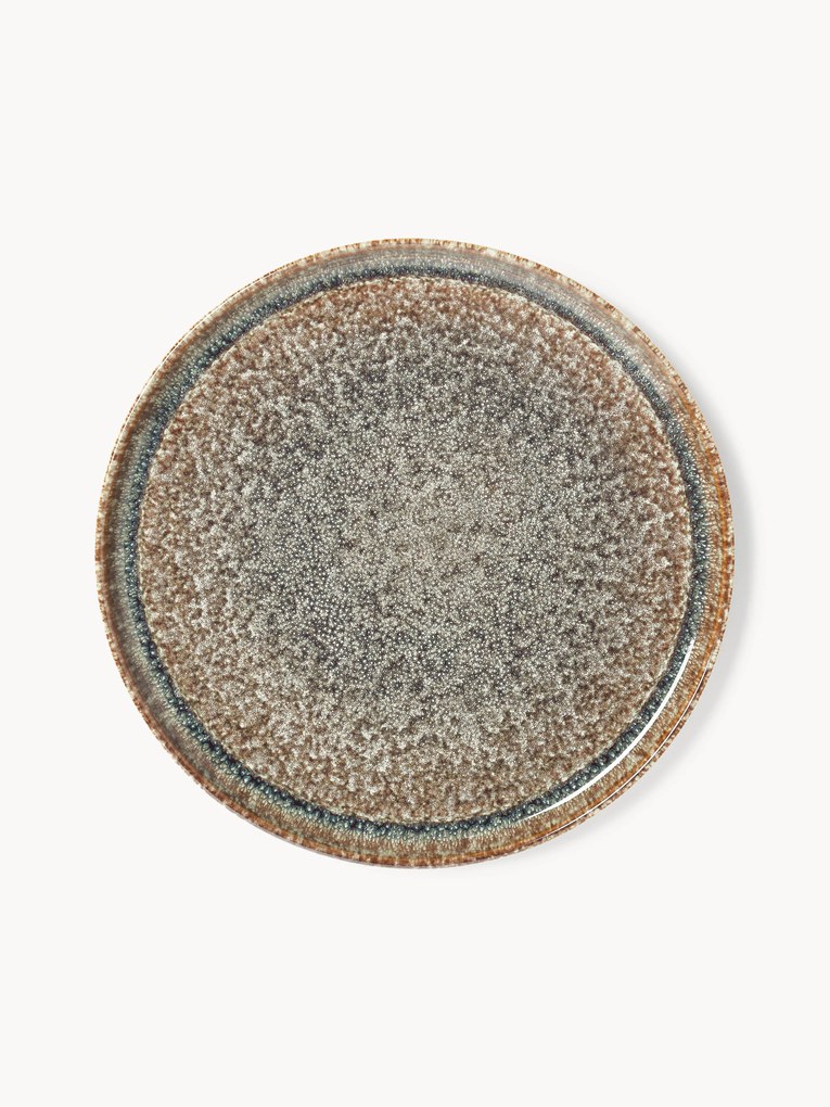 Pratos de jantar artesanais com vidrado reativo Danza, conjunto de 4