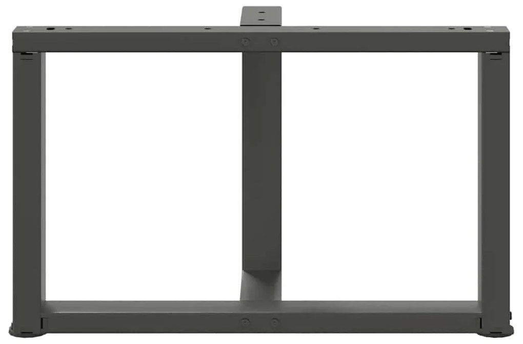 Pés para mesa de centro em forma de T, 2 peças, antracite, 70x25x(42-4