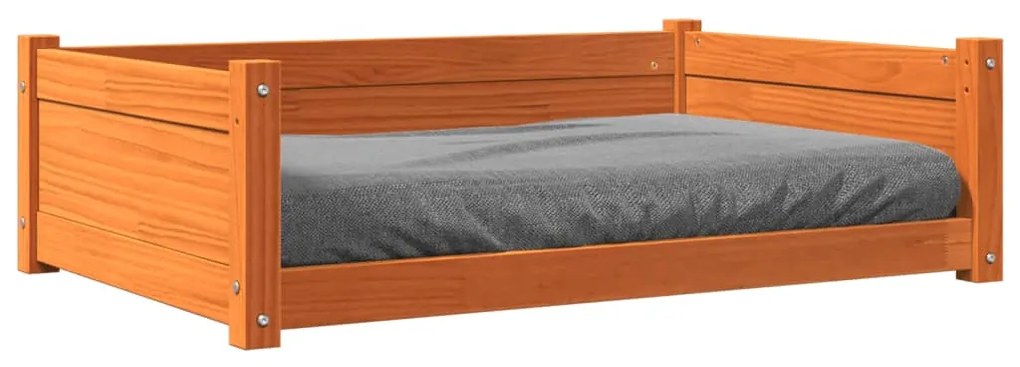 Cama para cães 95,5x65,5x28 cm madeira de pinho castanho-mel