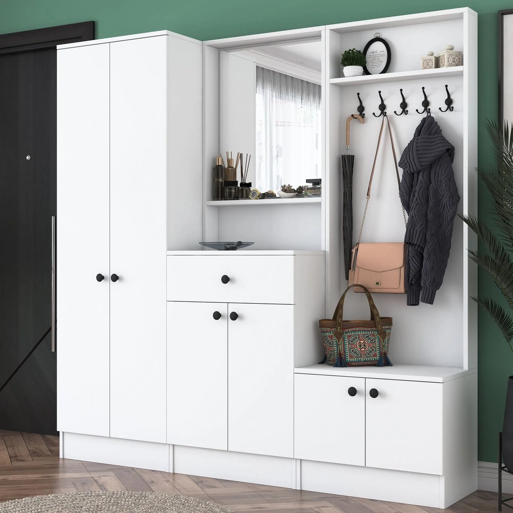 Hall Stand M3 – Branco – 179,4x182,8x37,3 cm