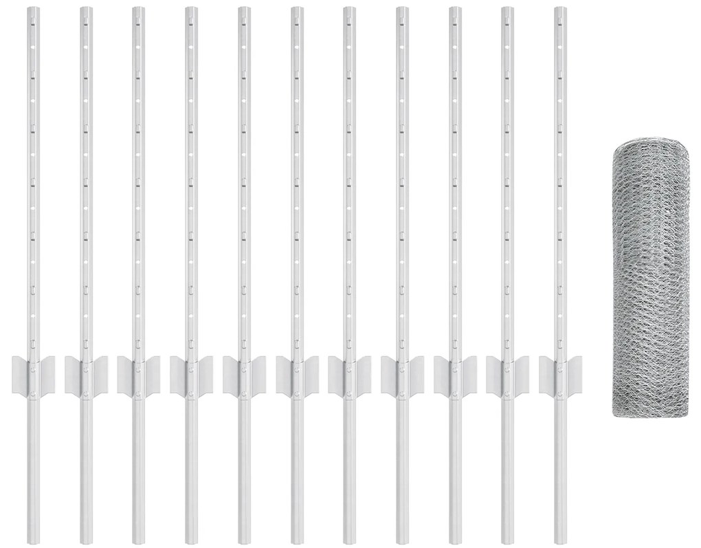 Conjunto de Cerca Jardim Conjunto de 2 Aço galvanizado 25 x 0,5 m