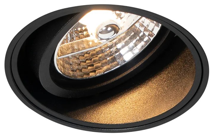 Foco embutido moderno preto sem moldura - Impact 70 Moderno