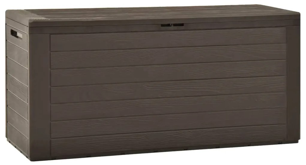 Caixa de arrumação para jardim 116x44x55 cm castanho