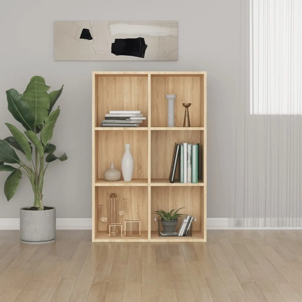 800345 vidaXL Estante/aparador 66x30x98 cm contraplacado cor carvalho sonoma