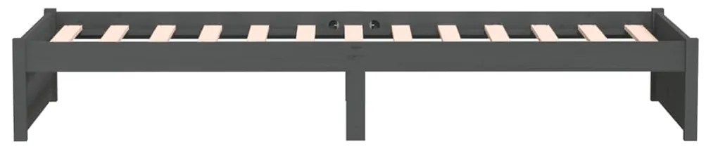 Estrutura cama pequena solteiro 75x190 cm madeira maciça cinza