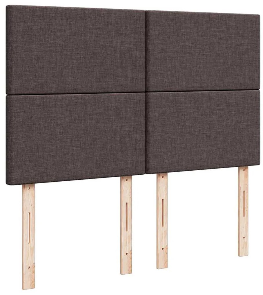 Cama com molas/colchão 160x200 cm tecido castanho-escuro