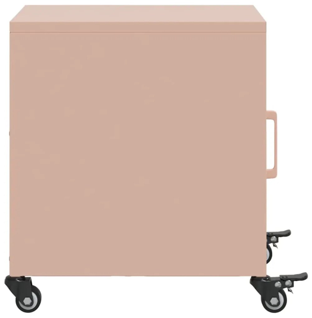 Mesa de cabeceira 36x38,5x43,5 cm aço rosa