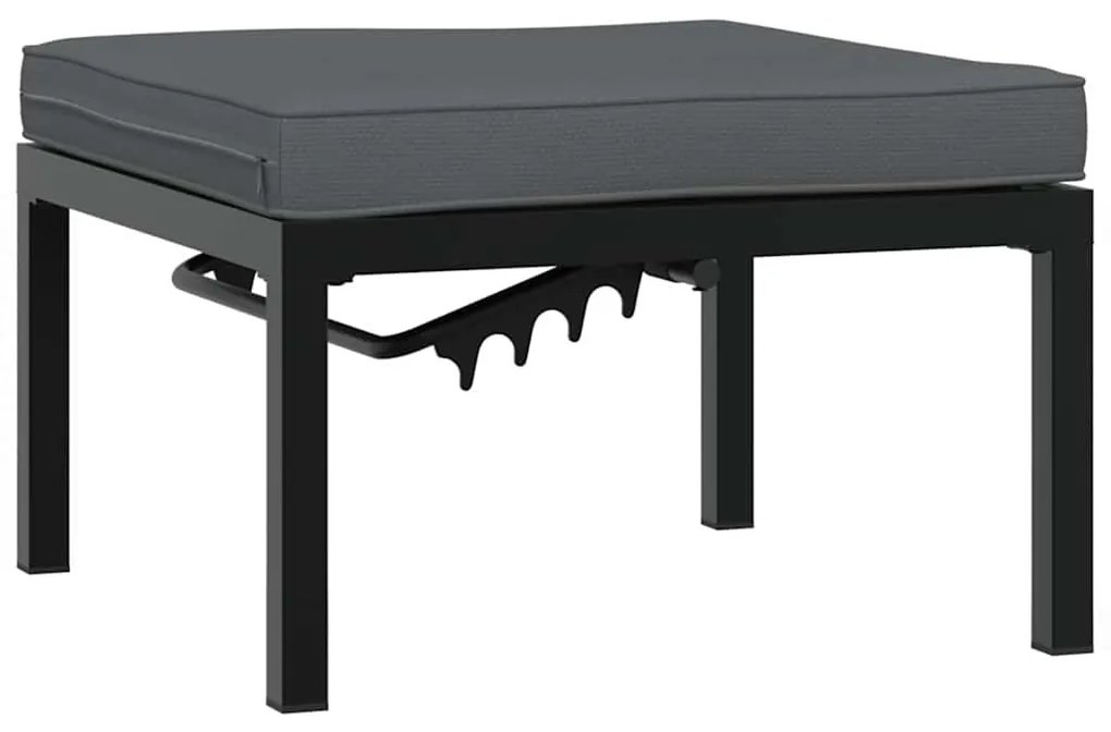 4 pcs conjunto de sofás p/ jardim c/ almofadões alumínio preto