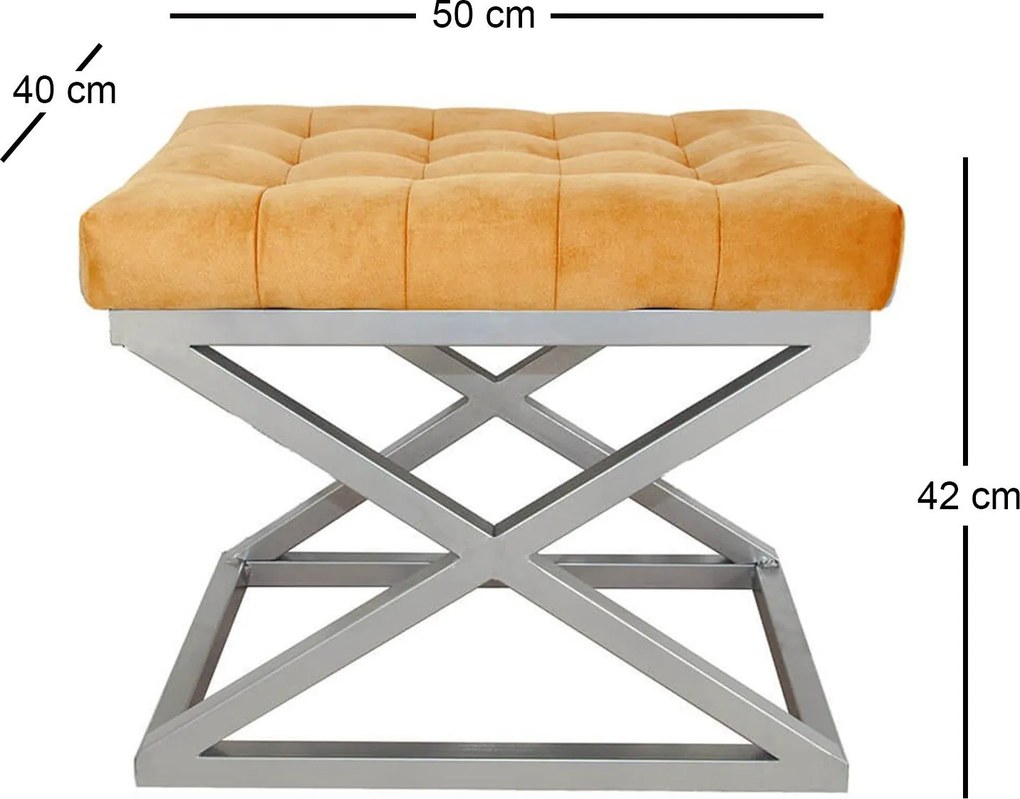 Pouffe Capraz – Silver Orange – 50x42x40 cm