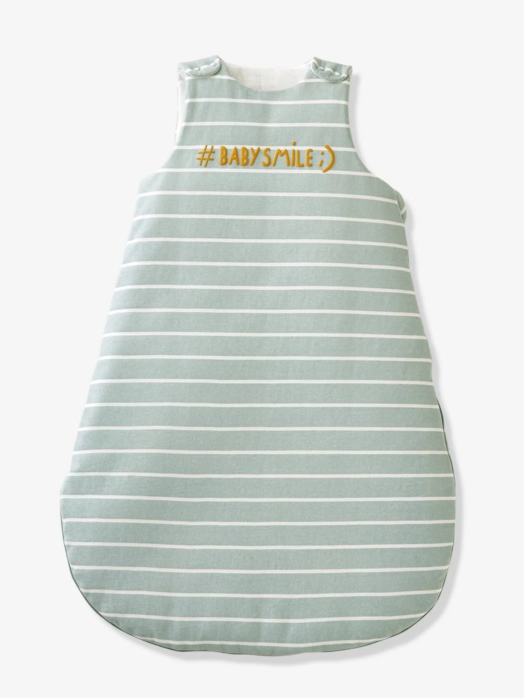 Saco de bebé sem mangas, tema #Baby cinzento claro as riscas