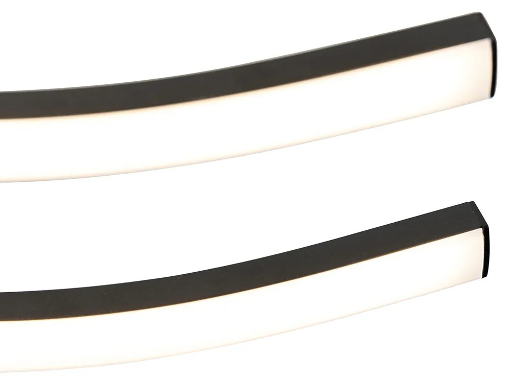 Candeeiro de Teto Design Preto com Madeira incl. LED 3-luzes - Vanesa Design
