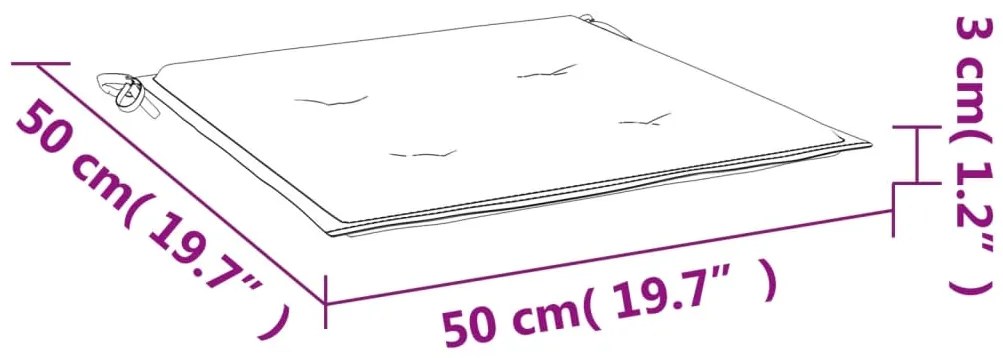 Almofadões p/ cadeira 6pcs 50x50x3cm tecido padrão folhas