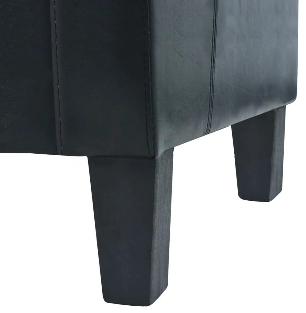Conjunto de sofás 2 pcs couro artificial preto