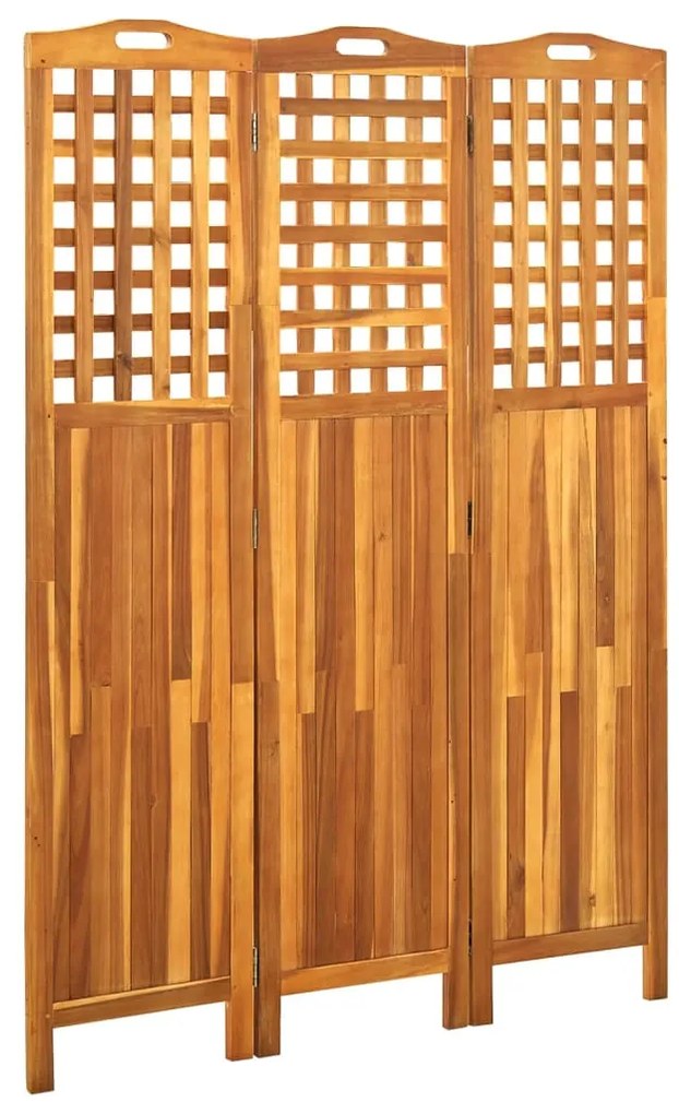 311878 vidaXL Biombo com 3 painéis 121x2x170 cm madeira de acácia maciça