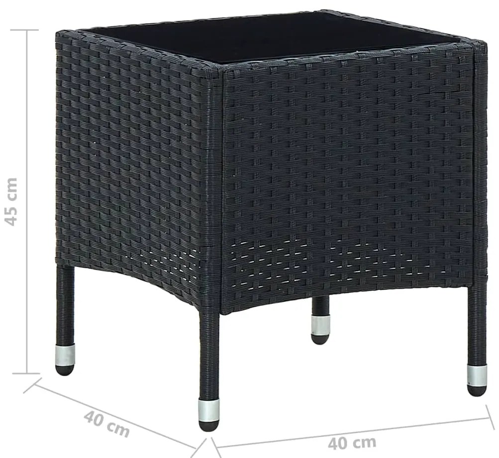 Mesa de jardim 40x40x45 vime PE preto