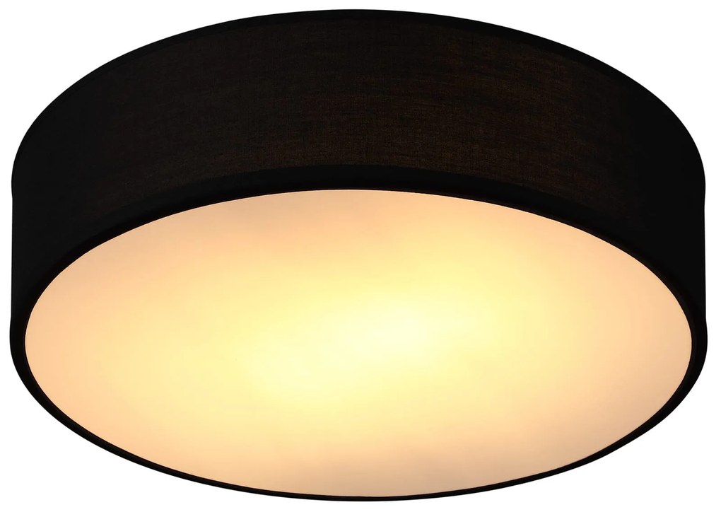 Candeeiro de teto em tecido Ø38cm Preto